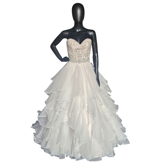 Mori Lee Dresses & Skirts - NWOT Sweetheart Strapless Blush Tiered Ball Gown Wedding Dress - Mori Lee